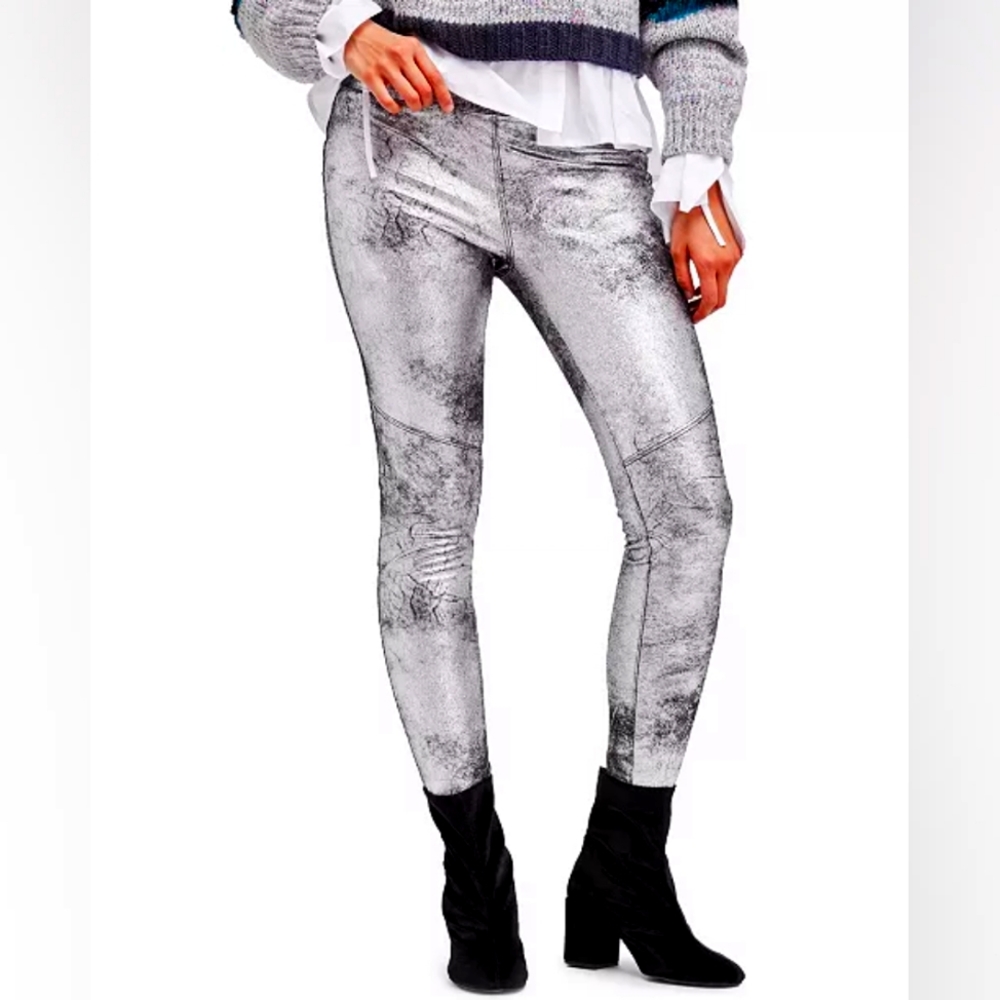Free People Metallic Leggings
